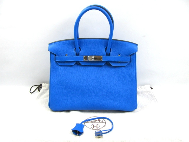 エルメス バーキン30(トリヨンクレマンス/ブルーイドラ/シルバー金具)